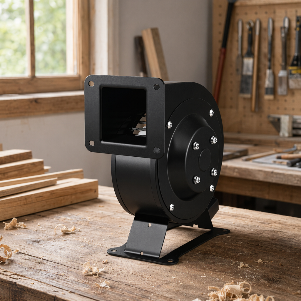 Black centrifugal fan for industrial ventilation and air exchange, silent, energy-saving, durable and universal type details Picture