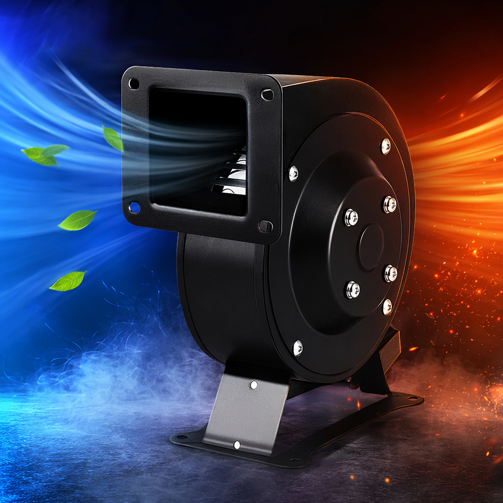 Black centrifugal fan for industrial ventilation and air exchange, silent, energy-saving, durable and universal type Specification image