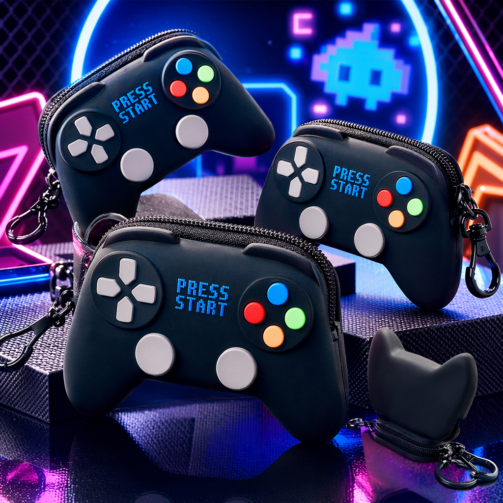 Black gamepad-shaped keychain, a unique and trendy pendant, suitable for both men and women Specification image