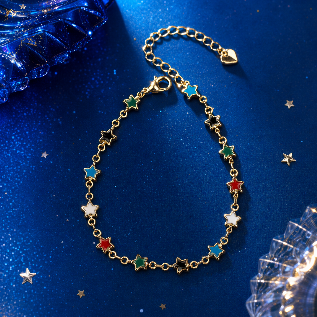 The golden star bracelet is a simple, fashionable and versatile light luxury accessory for women Specification image