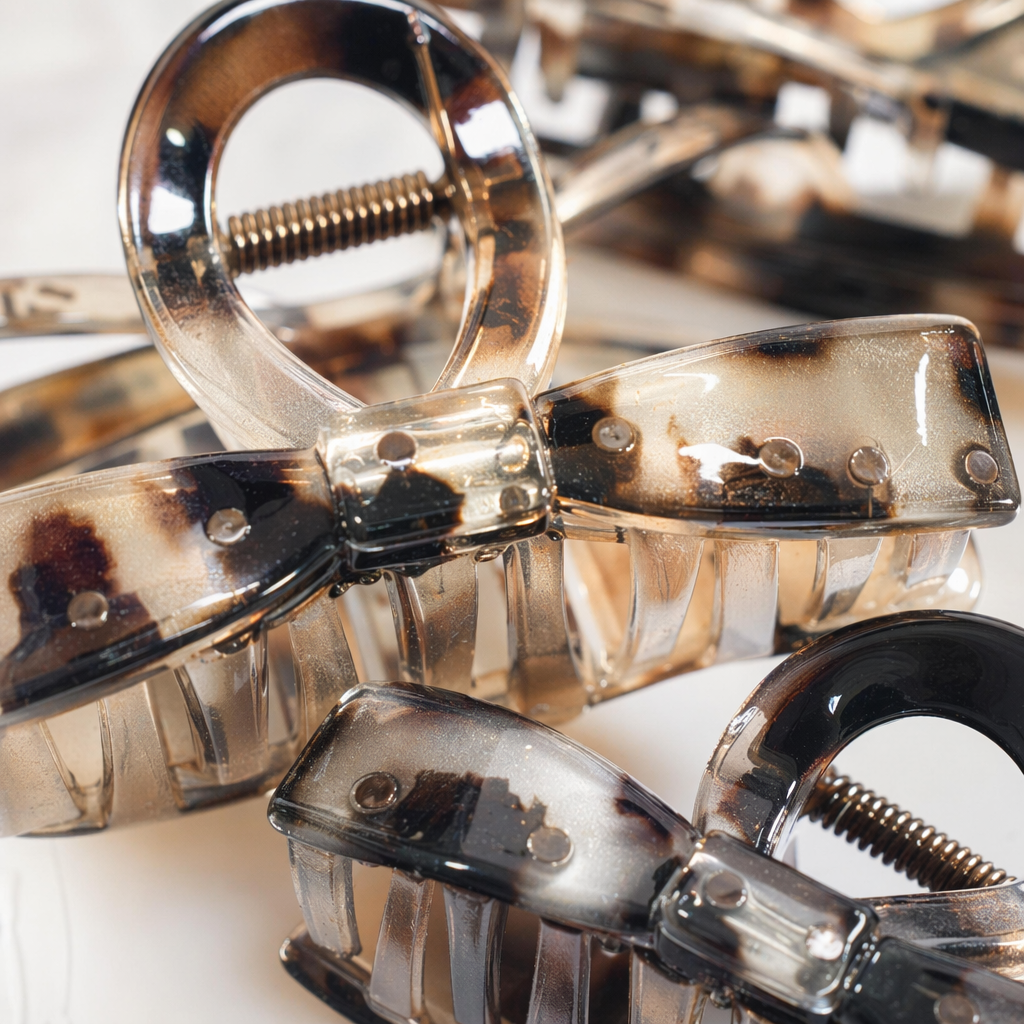 Tortoiseshell pattern hair clips, fashionable and retro ladies' headwear, simple and versatile hair accessories Application Scenario