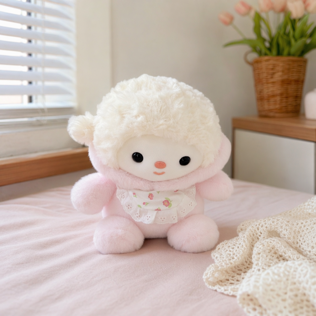 White plush dolls, cute throw pillows, plush toys, home decoration items details Picture