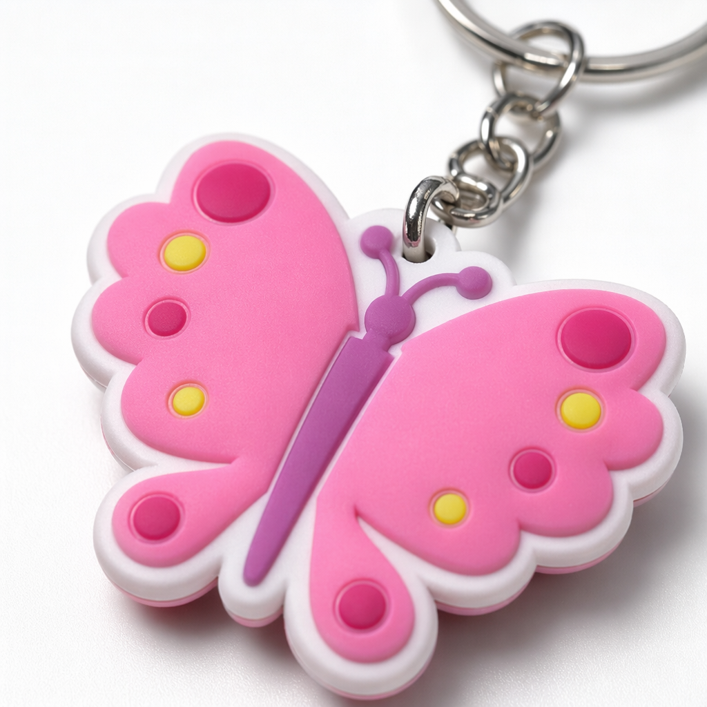 Pink cartoon keychain, cute and fun pendant, girls' portable bag accessory Application Scenario
