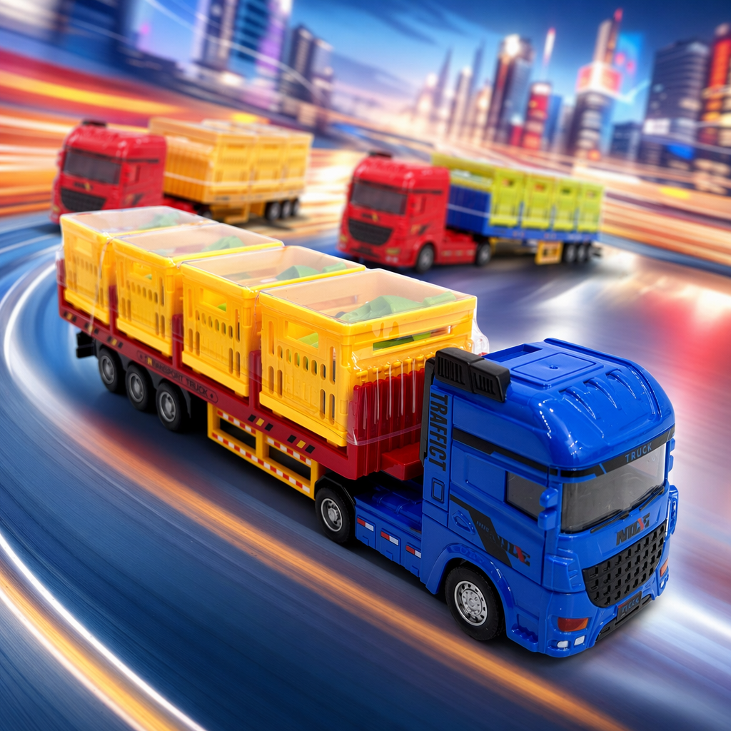 Blue truck toy, children's educational simulation engineering vehicle model, boys' early education toy Specification image