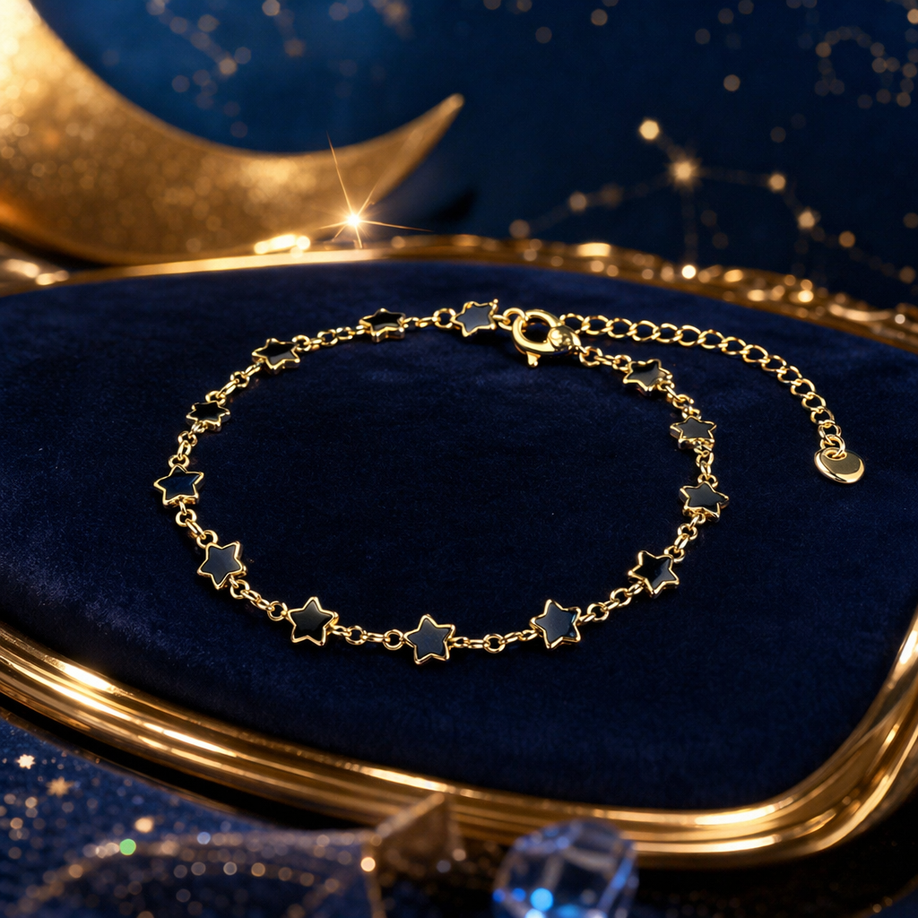 The golden star chain bracelet for women is simple, fashionable, light luxury and versatile Specification image