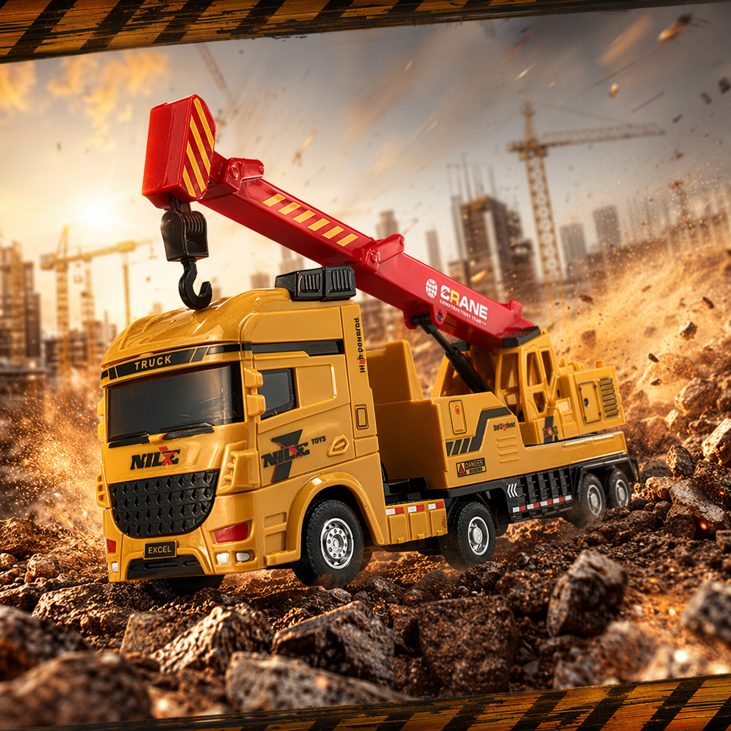 A yellow engineering vehicle children's educational toy simulation excavator model Specification image