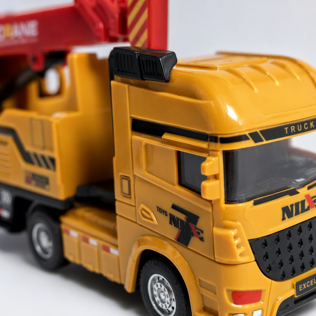 A yellow engineering vehicle children's educational toy simulation excavator model Application Scenario