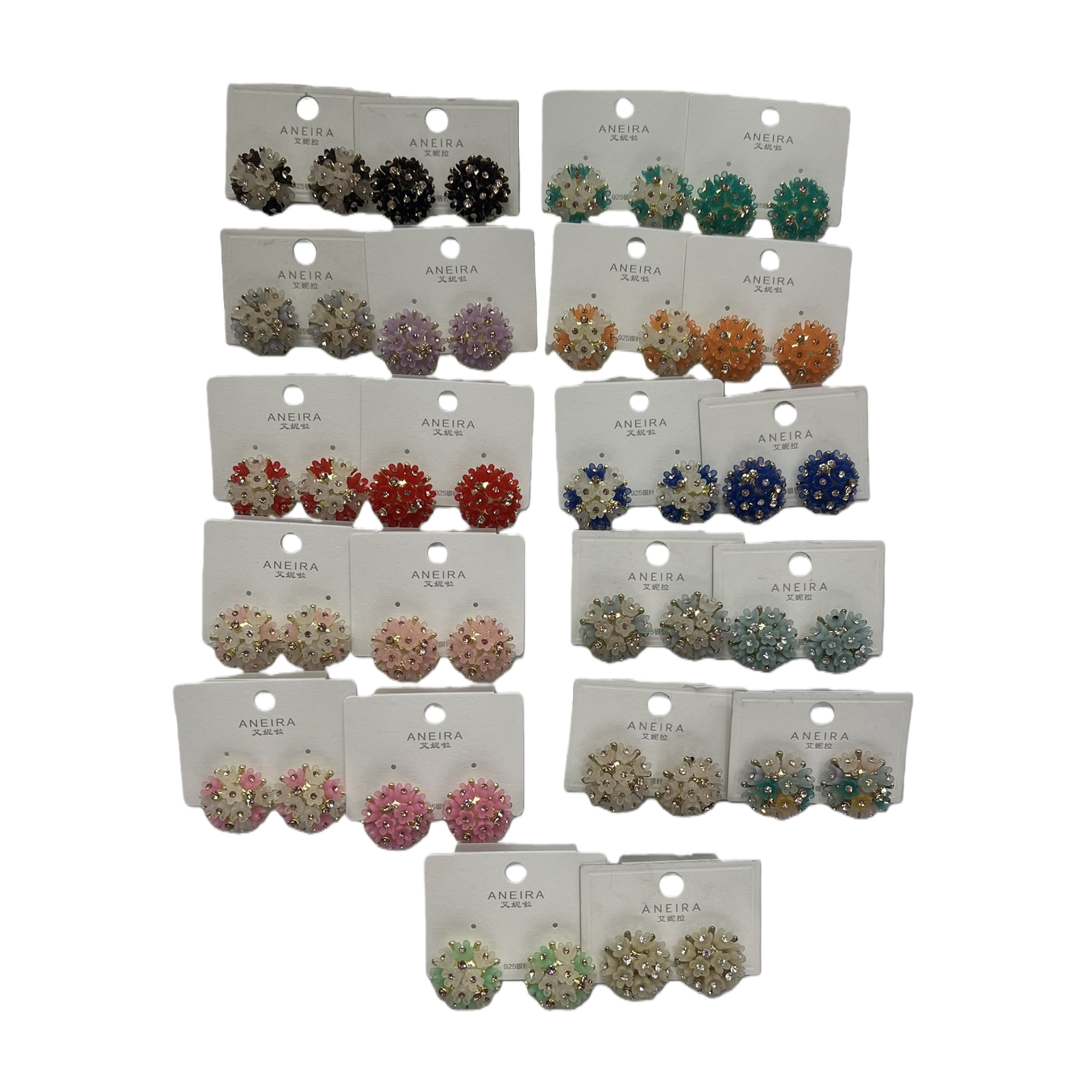 Colorful flower-shaped stud earrings are fashionable, simple and versatile Item Picture