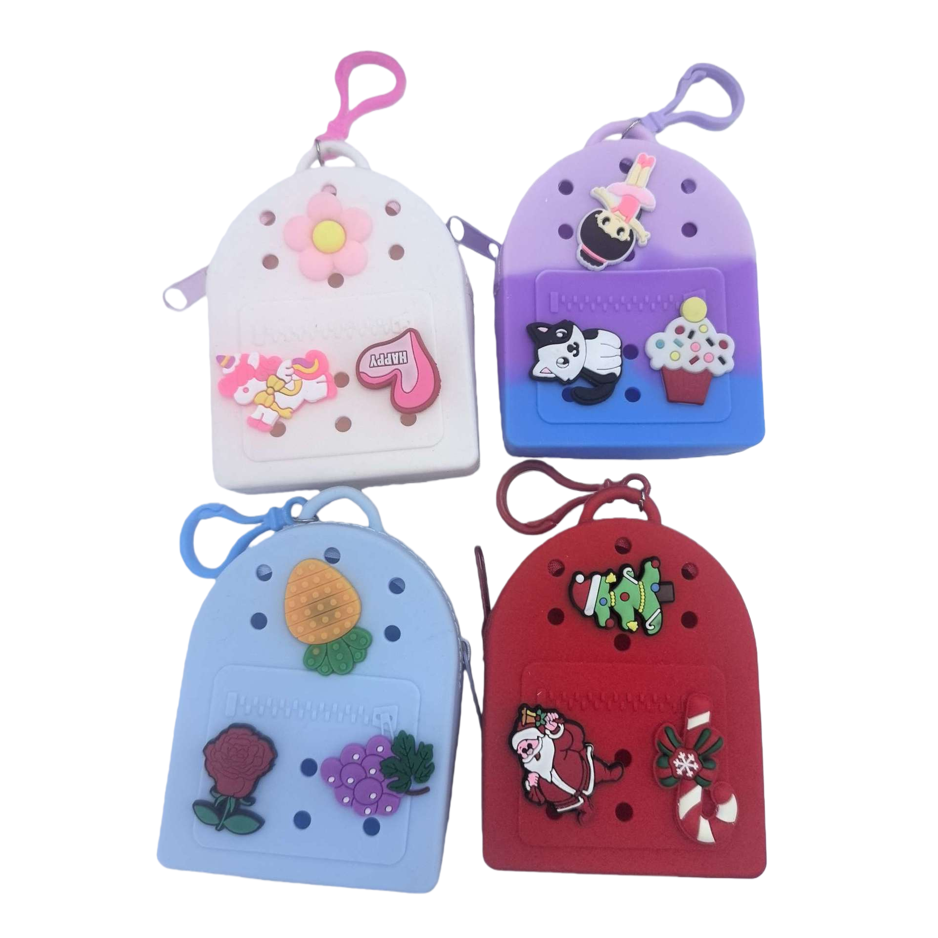 Colorful backpack-shaped keychains, cute cartoon pendants, fashionable and portable small items Item Picture
