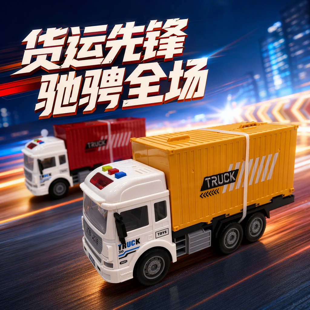 White toy trucks with yellow container engineering vehicles are children's educational and educational toys Specification image