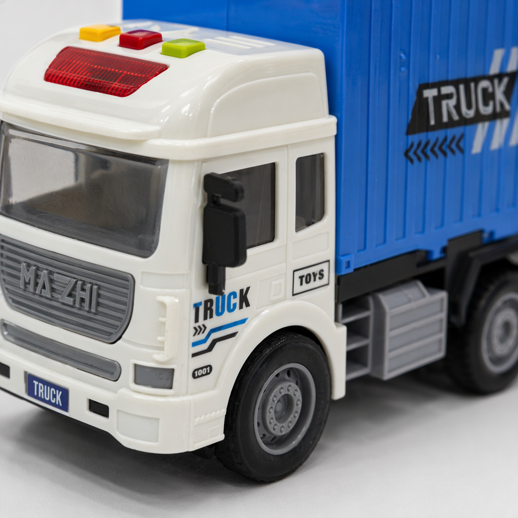 White toy trucks with yellow container engineering vehicles are children's educational and educational toys Application Scenario