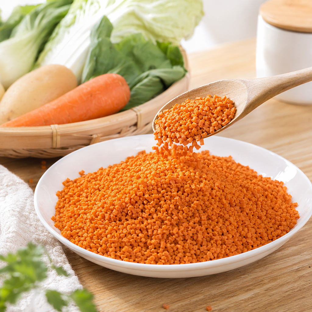 Orange granular toilet cleaner with a fresh and fragrant scent for removing dirt and scale details Picture