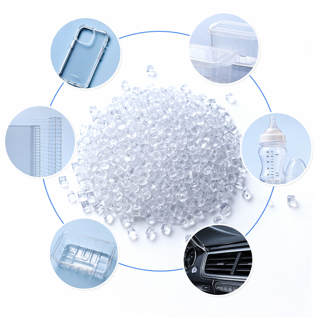 Transparent plastic granules, industrial-grade PPPE material granular raw material, 500g