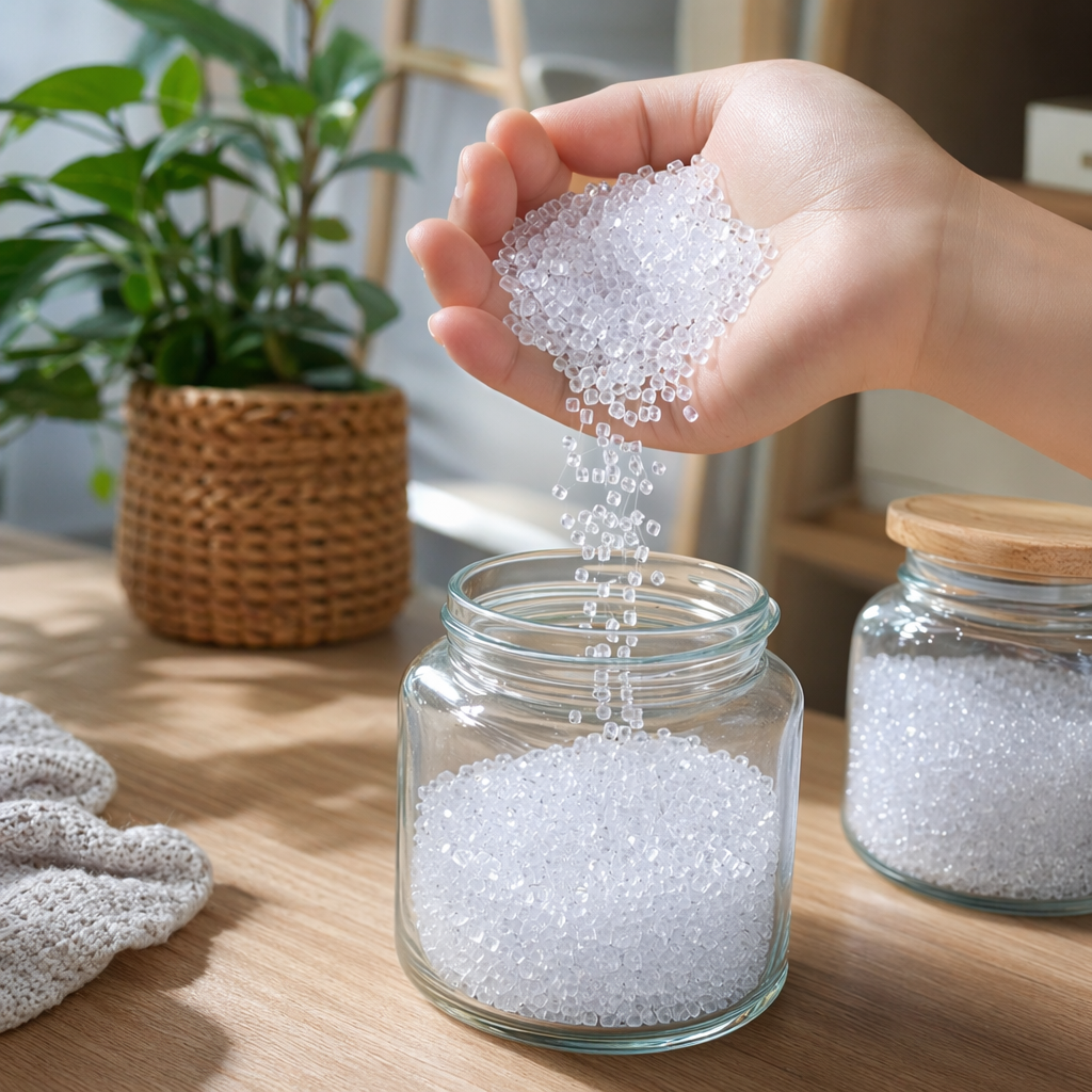 Transparent plastic granules, industrial-grade PPPE material granular raw material, 500g details Picture