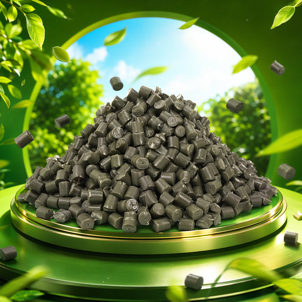 Grayish-green plastic particles, industrial-grade PP polypropylene raw material, 2mm particle size Specification image