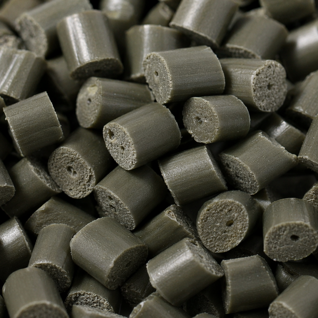 Grayish-green plastic particles, industrial-grade PP polypropylene raw material, 2mm particle size Application Scenario