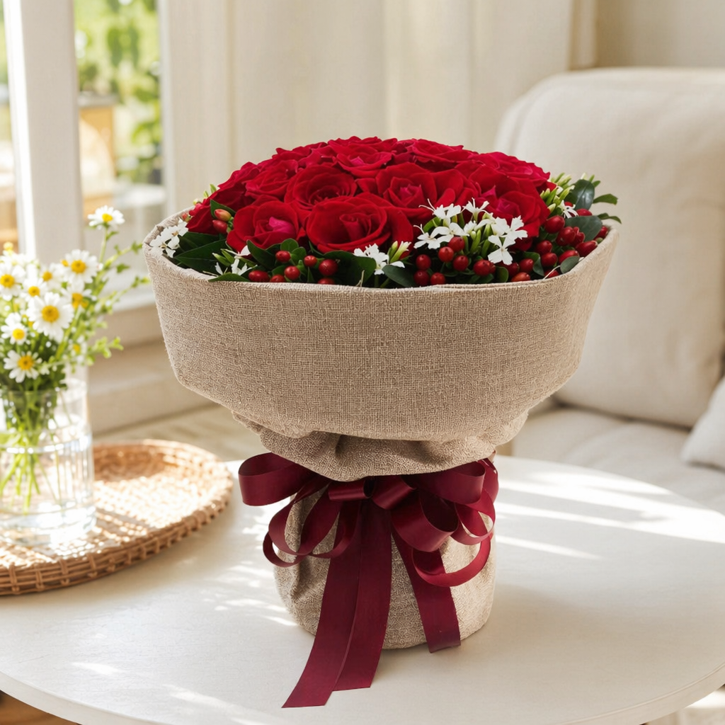 A bouquet of 99 red roses for Valentine's Day, birthday and proposal, delivered nationwide details Picture