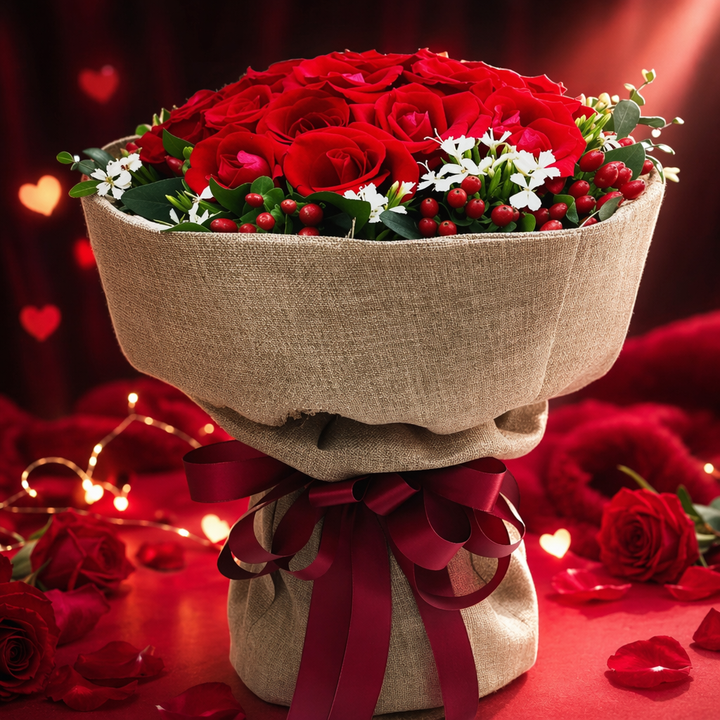 A bouquet of 99 red roses for Valentine's Day, birthday and proposal, delivered nationwide Specification image