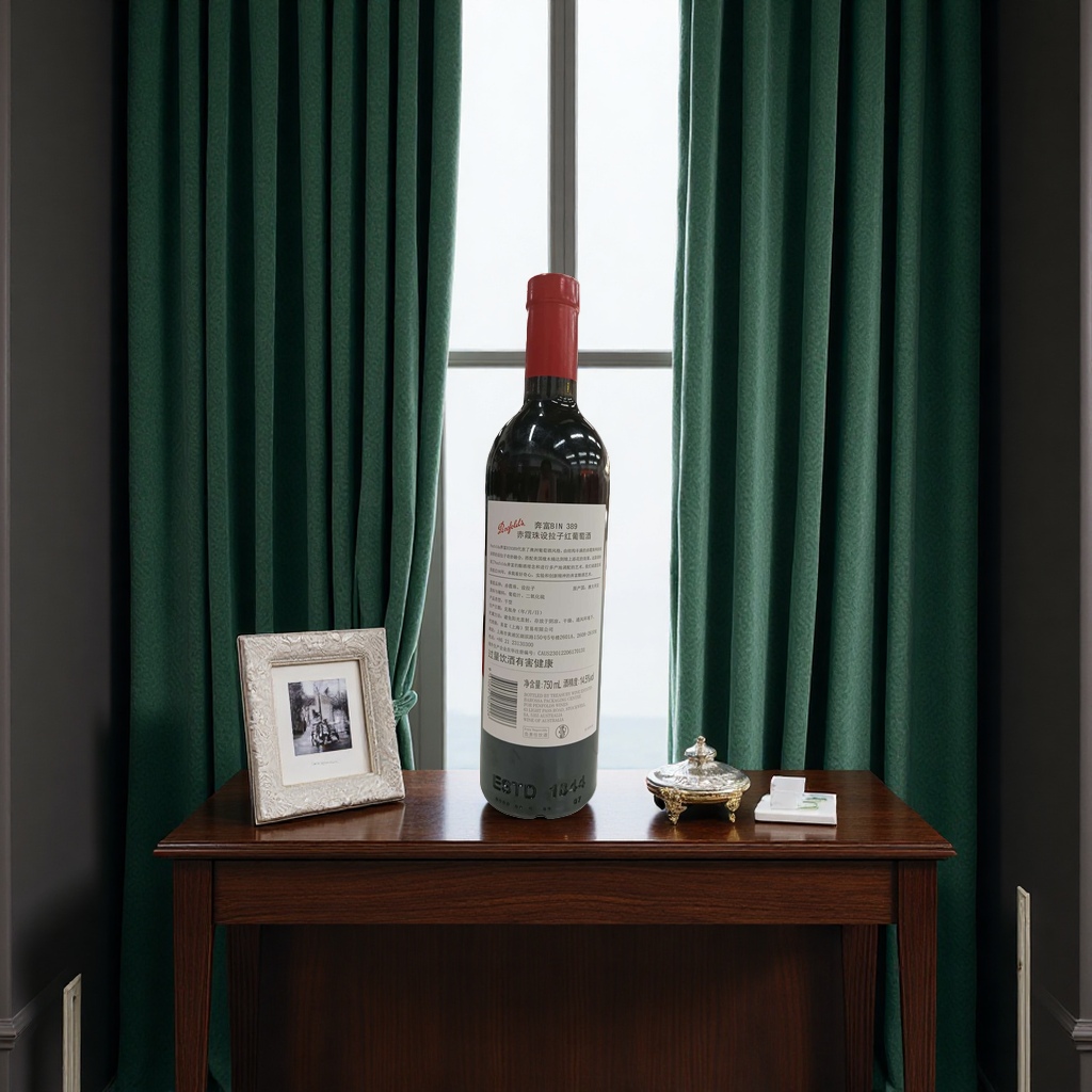 Penfolds Bin389, a blend of Cabernet Sauvignon and Shiraz flavors. Specification image