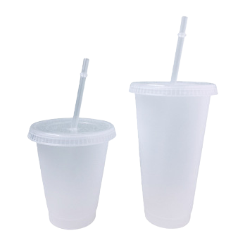 White straw cup, portable leak-proof sports water cup with lid, suitable for home, office and student use Item Picture
