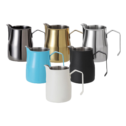多彩奶泡壶 手动打奶器 咖啡拉花工具 不锈钢奶泡器 Item Picture