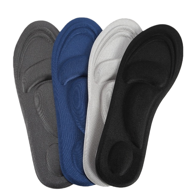 The four-color 4D sponge arch massage insoles offer comfortable support, shock absorption and breathability, suitable for both men and women Item Picture