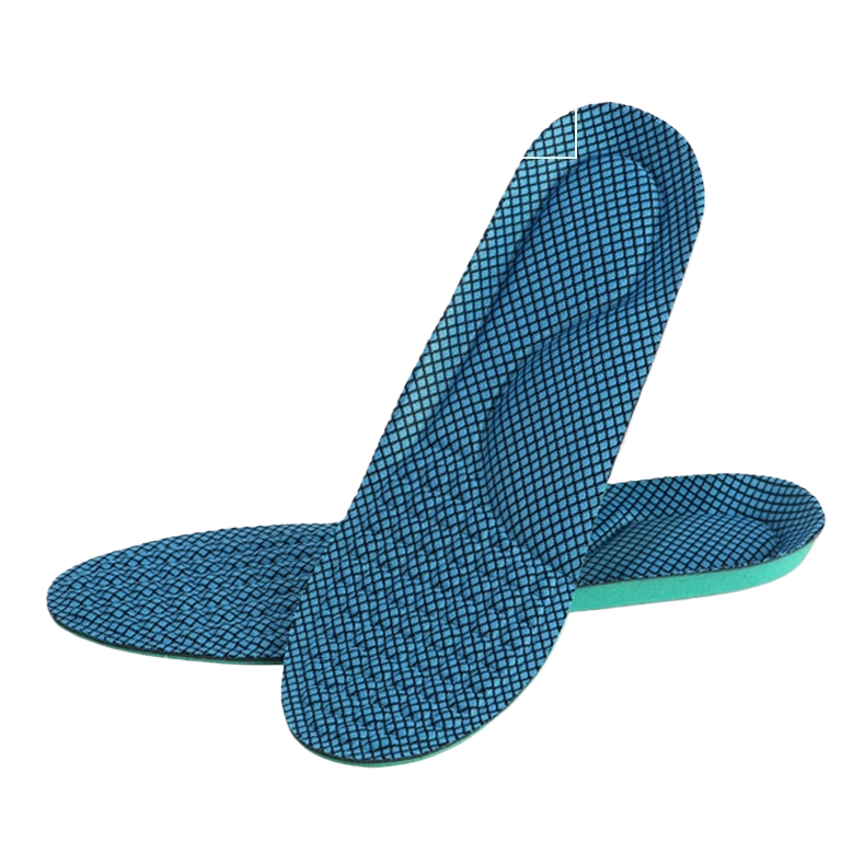 The blue grid shock-absorbing thickened insoles are unisex, breathable, pressure-reducing, comfortable and height-increasing Item Picture