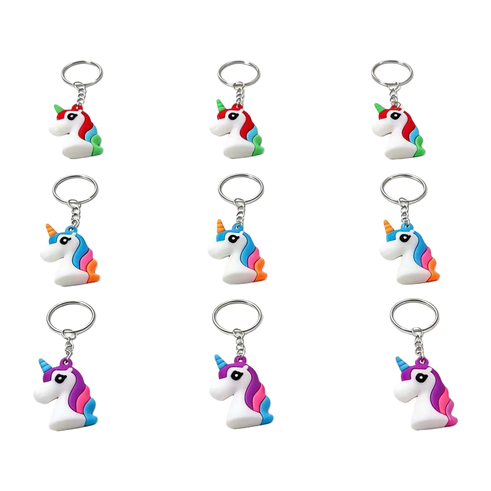 Colorful unicorn keychains, cute plush pendants, girls' bags, decorative small gifts Item Picture