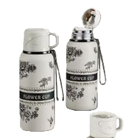 كؤوس مياه محمولة محمولة من الصلب غير القابل للصدأ من نوع Peopled Blue 304 Item Picture