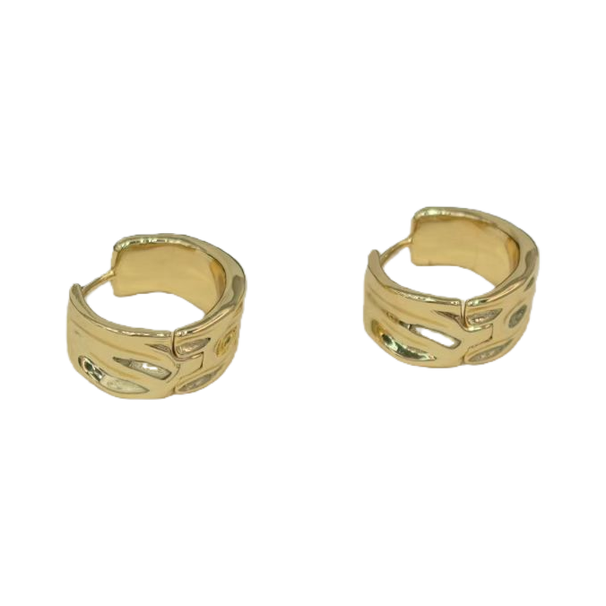 Korean-style cold and simple small ear buckles, light luxury and versatile, elegant ladies' ear studs, brass eco-friendly color-preserving electroplating Item Picture