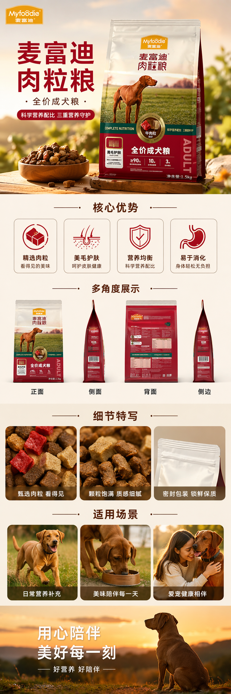 白色包装袋狗粮宠物干粮营养均衡易消化通用型 pic 1