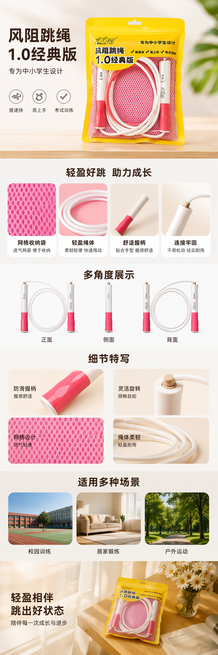 黄色包装袋风阻跳绳专业健身无绳跳绳训练器材 pic 1