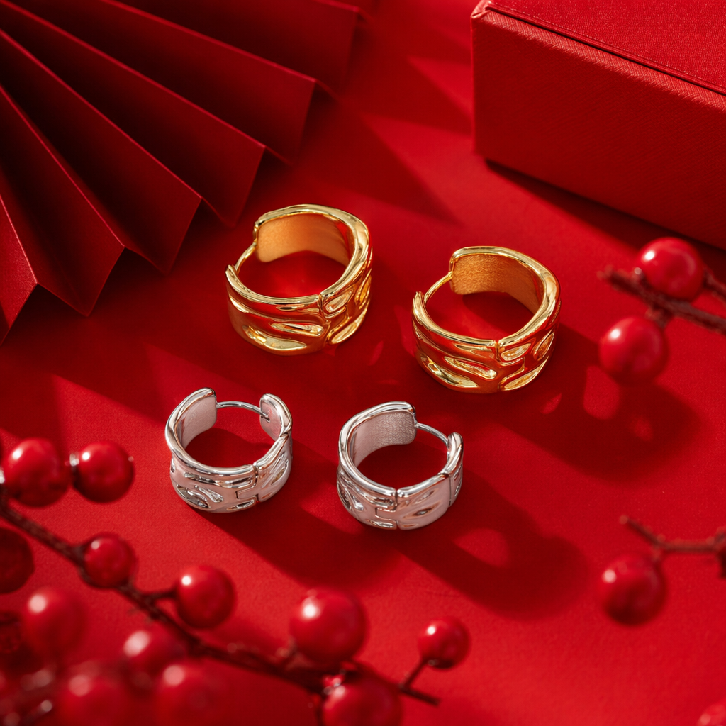 Korean-style cold and simple small ear buckles, light luxury and versatile, elegant ladies' ear studs, brass eco-friendly color-preserving electroplating Specification image