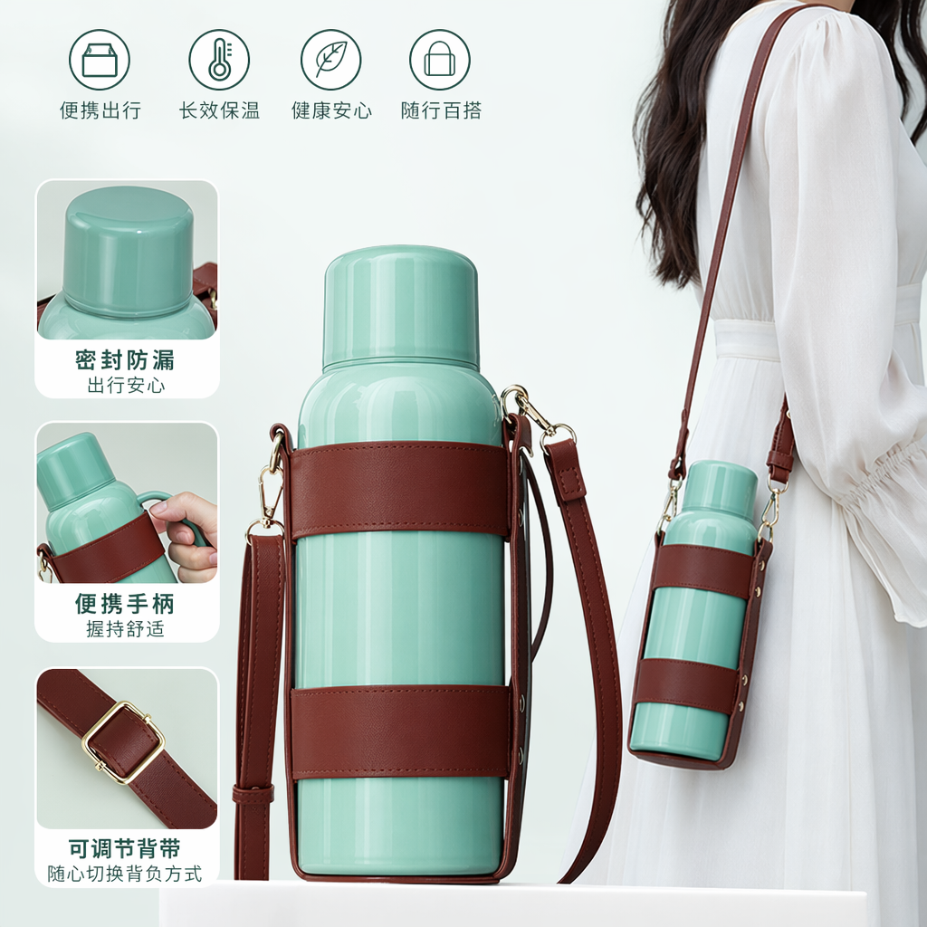 浅绿色玻璃焖茶壶家用便携式泡茶壶耐热防烫