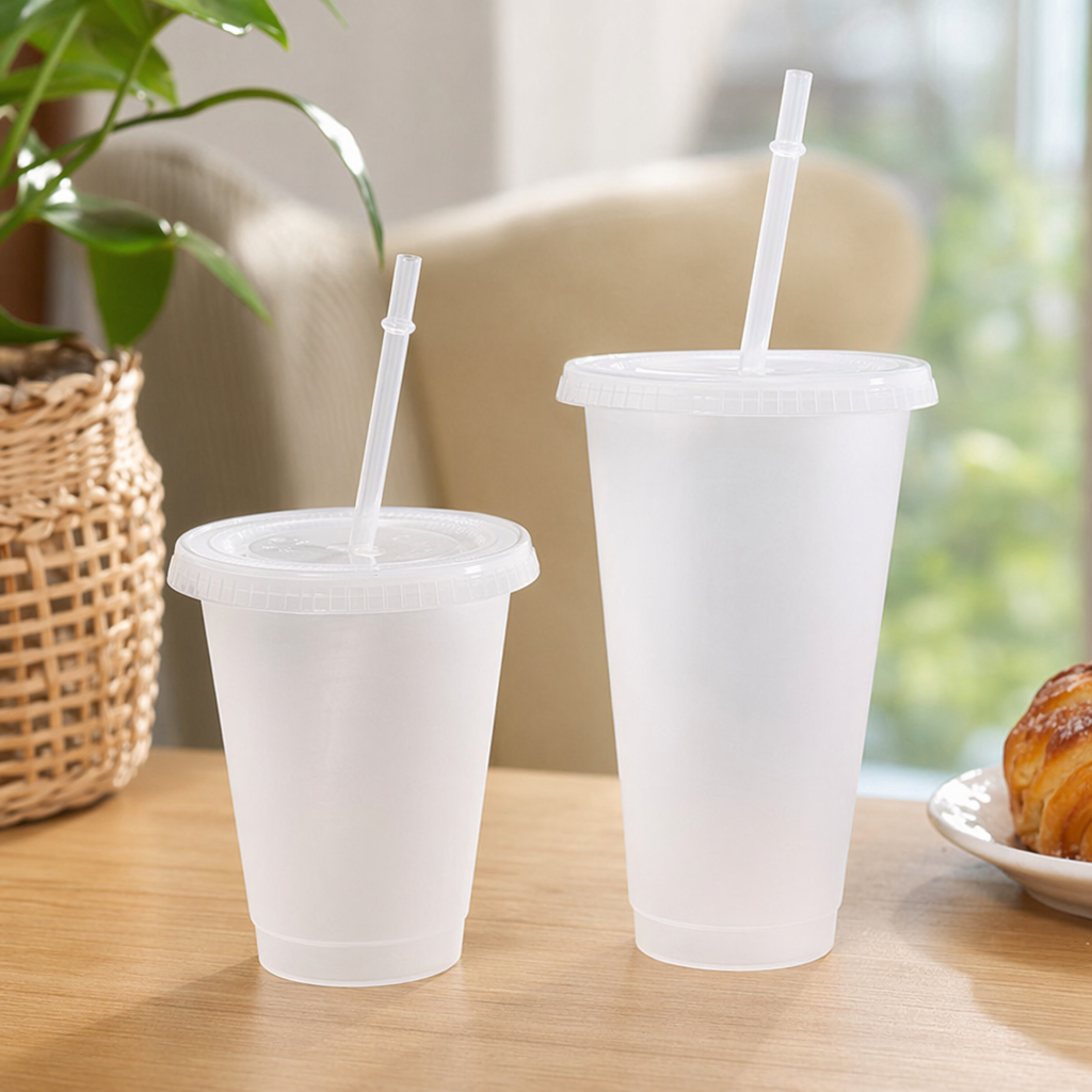 White straw cup, portable leak-proof sports water cup with lid, suitable for home, office and student use details Picture