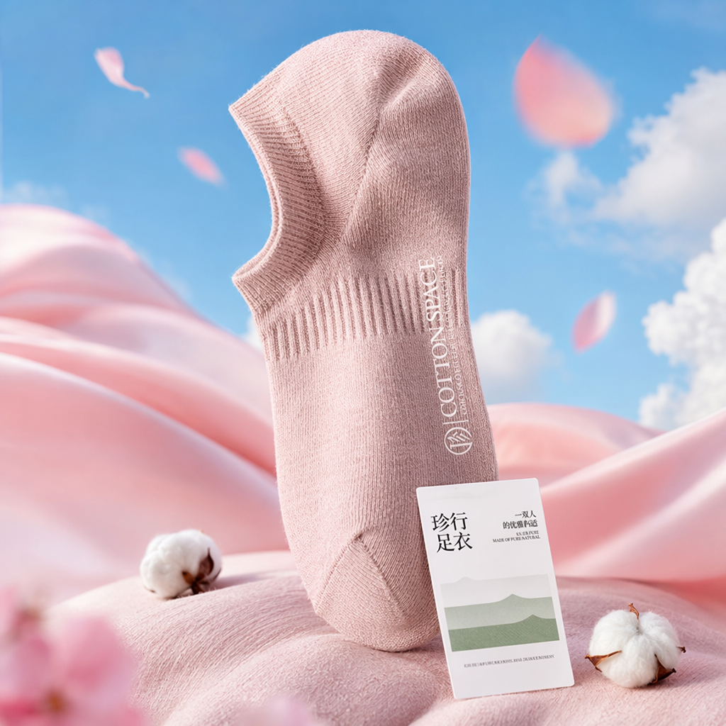 粉色女浅口袜细节图