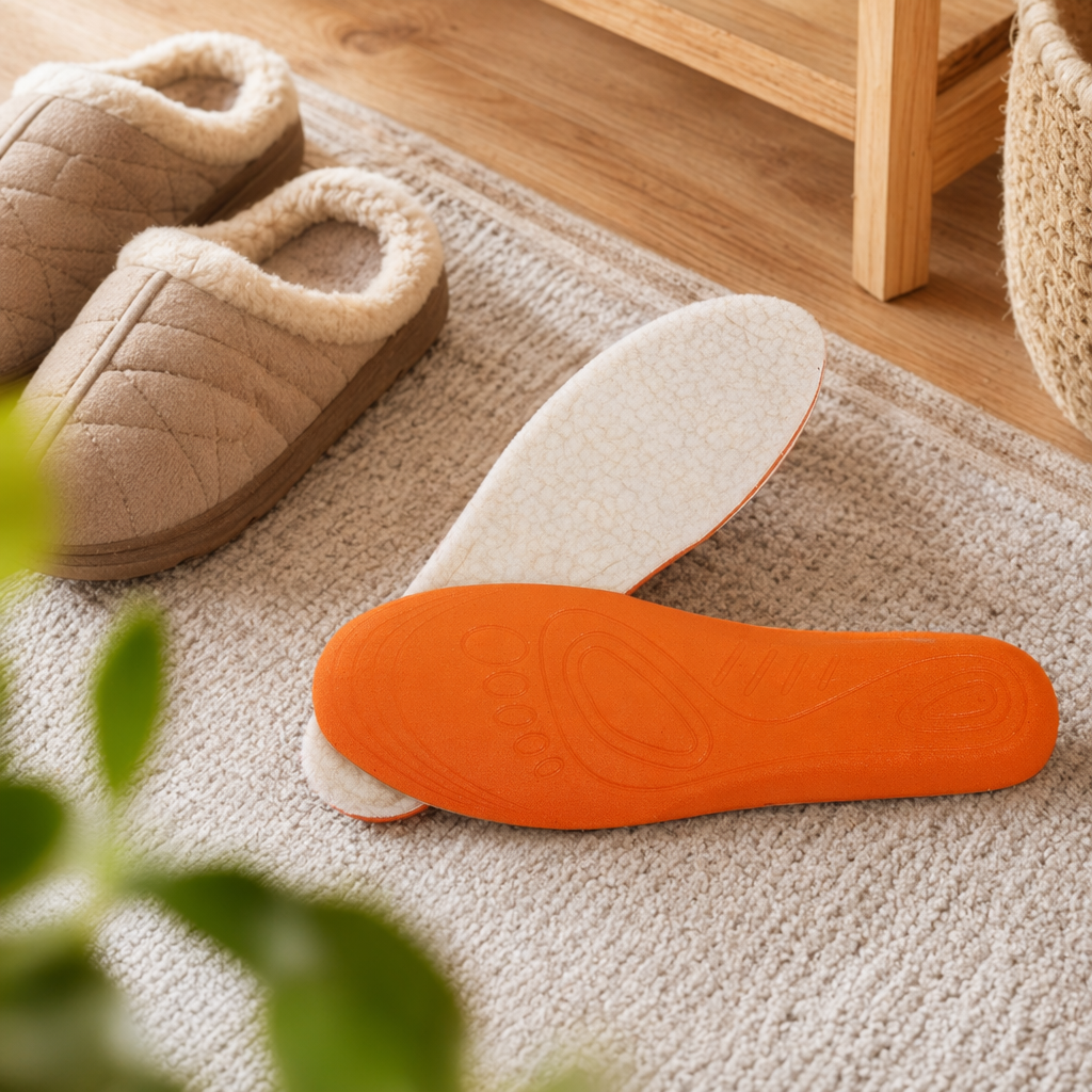Orange insoles are breathable, anti-slip, shock-absorbing and suitable for both men and women with arch support for sports details Picture