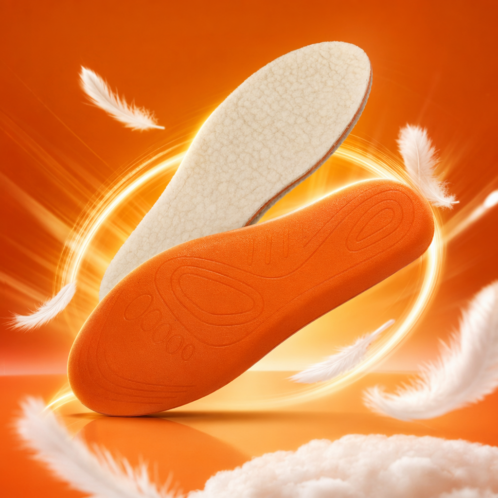 Orange insoles are breathable, anti-slip, shock-absorbing and suitable for both men and women with arch support for sports Specification image