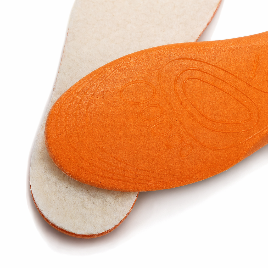 Orange insoles are breathable, anti-slip, shock-absorbing and suitable for both men and women with arch support for sports Application Scenario