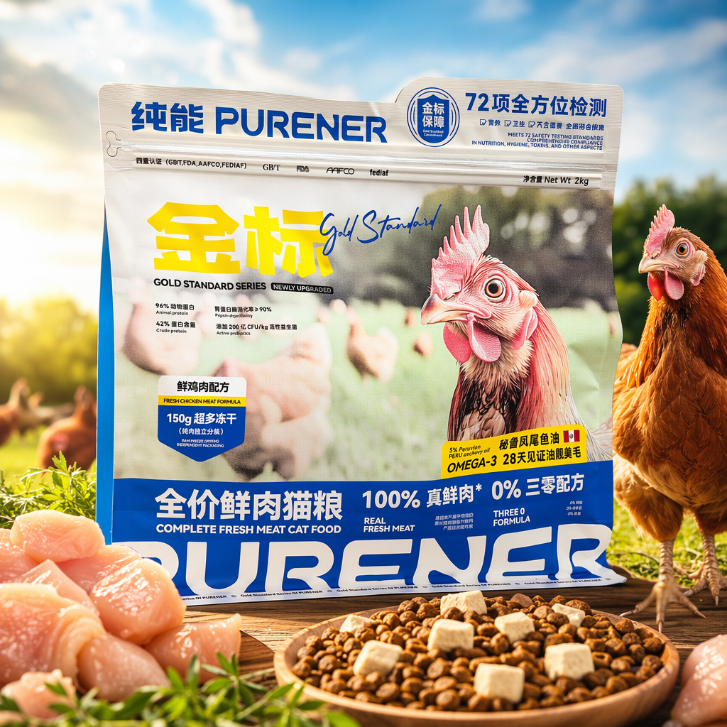 حليب الدجاج الطازج من طراز Purener Zhine، حقيبة قطط طازجة بنسبة 100 في المائة من اللحوم الطازجة بنسبة صفر في المائة Specification image
