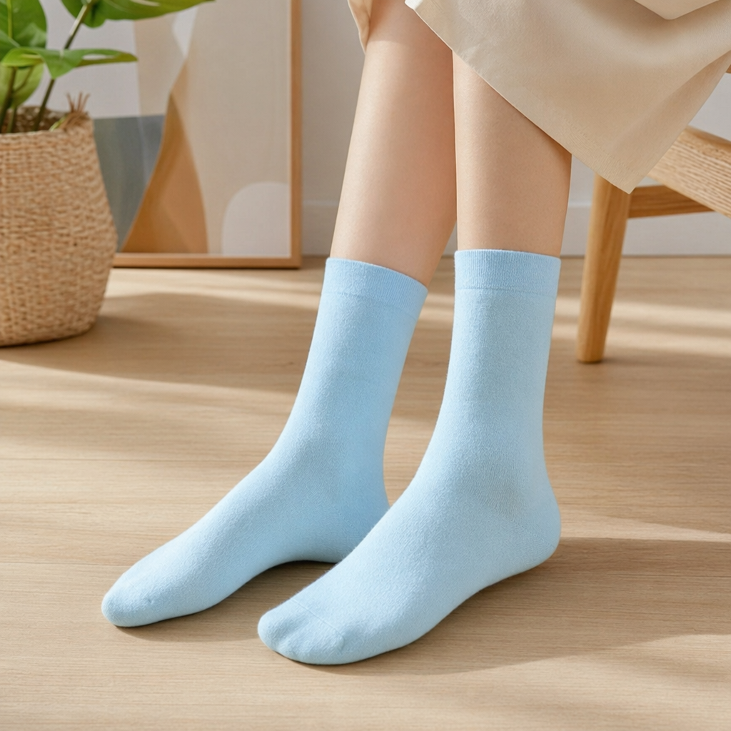 浅蓝色袜子产品图