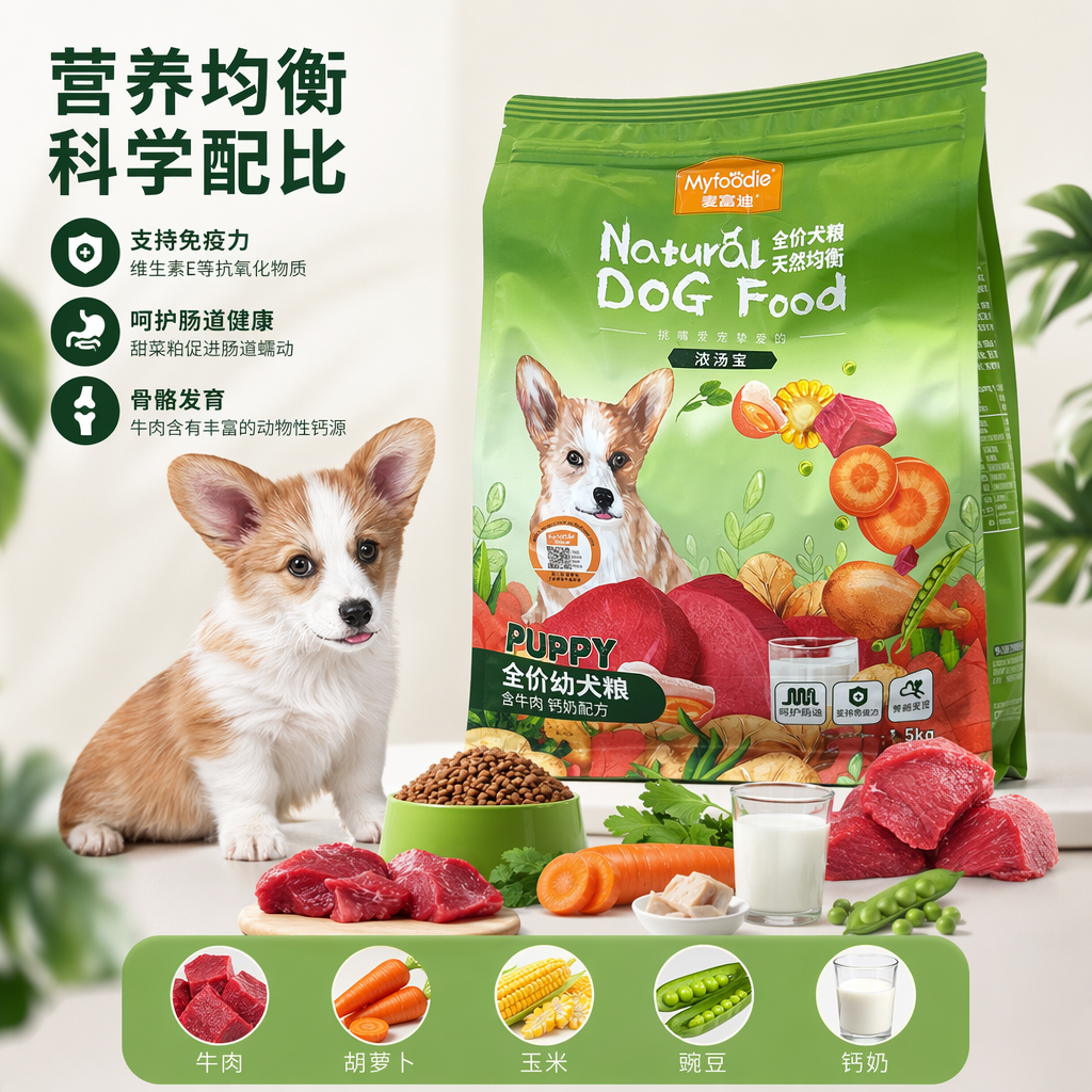 绿色包装袋狗粮天然无谷宠物食品全价成犬专用