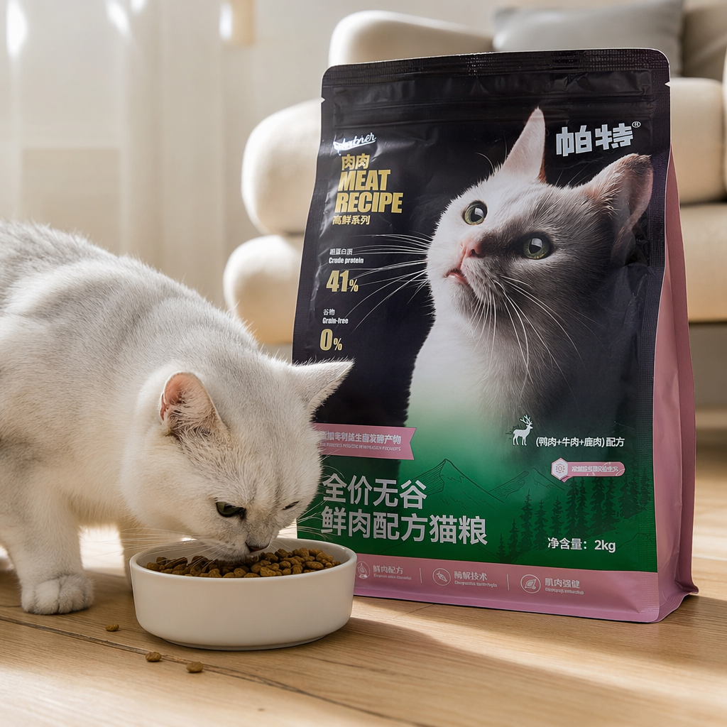 Black packaging bag cat food, pet dry food, universal nutritious and balanced staple food details Picture