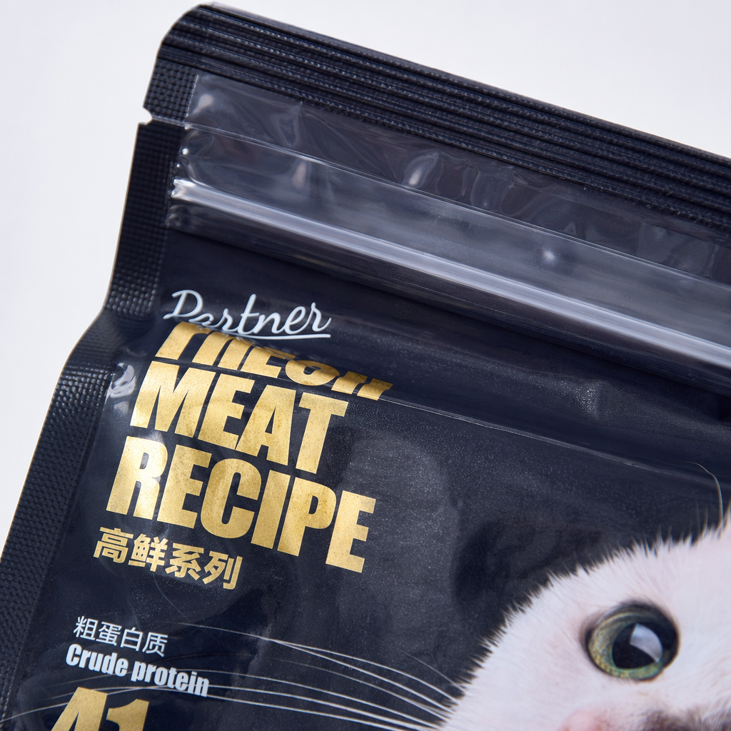 Black packaging bag cat food, pet dry food, universal nutritious and balanced staple food Application Scenario