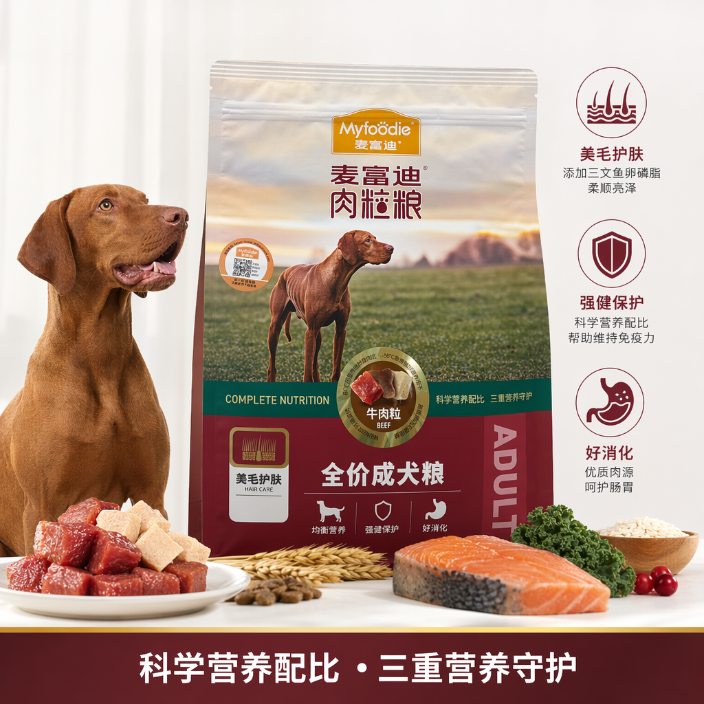 白色包装袋狗粮宠物干粮营养均衡易消化通用型
