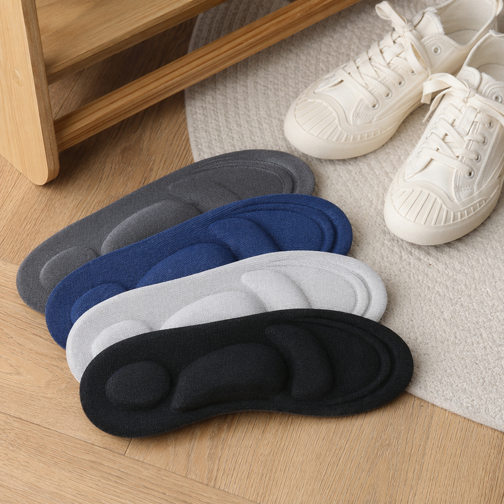 The four-color 4D sponge arch massage insoles offer comfortable support, shock absorption and breathability, suitable for both men and women details Picture