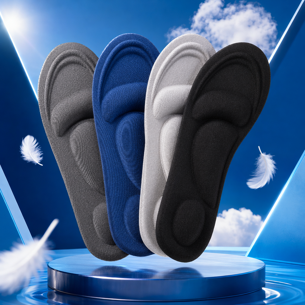 The four-color 4D sponge arch massage insoles offer comfortable support, shock absorption and breathability, suitable for both men and women Specification image