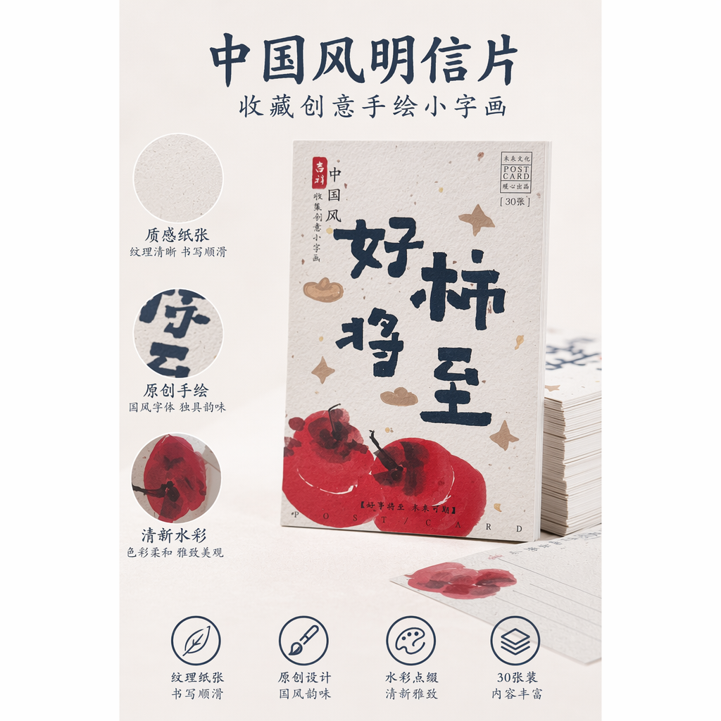 White tile floor, stamp card, decorative sticker, creative home DIY handicraft materials