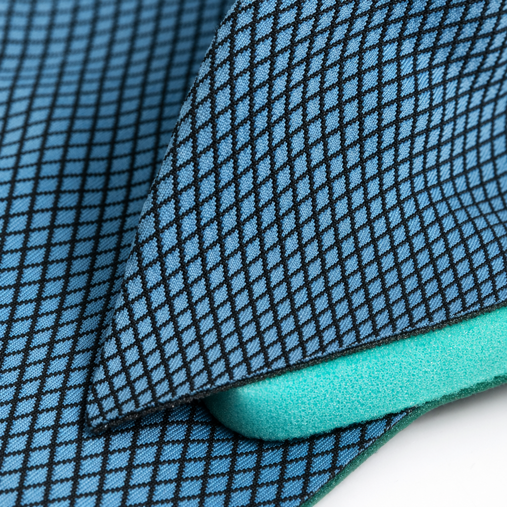 The blue grid shock-absorbing thickened insoles are unisex, breathable, pressure-reducing, comfortable and height-increasing Application Scenario