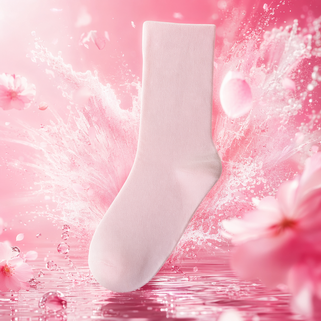 粉色袜子细节图